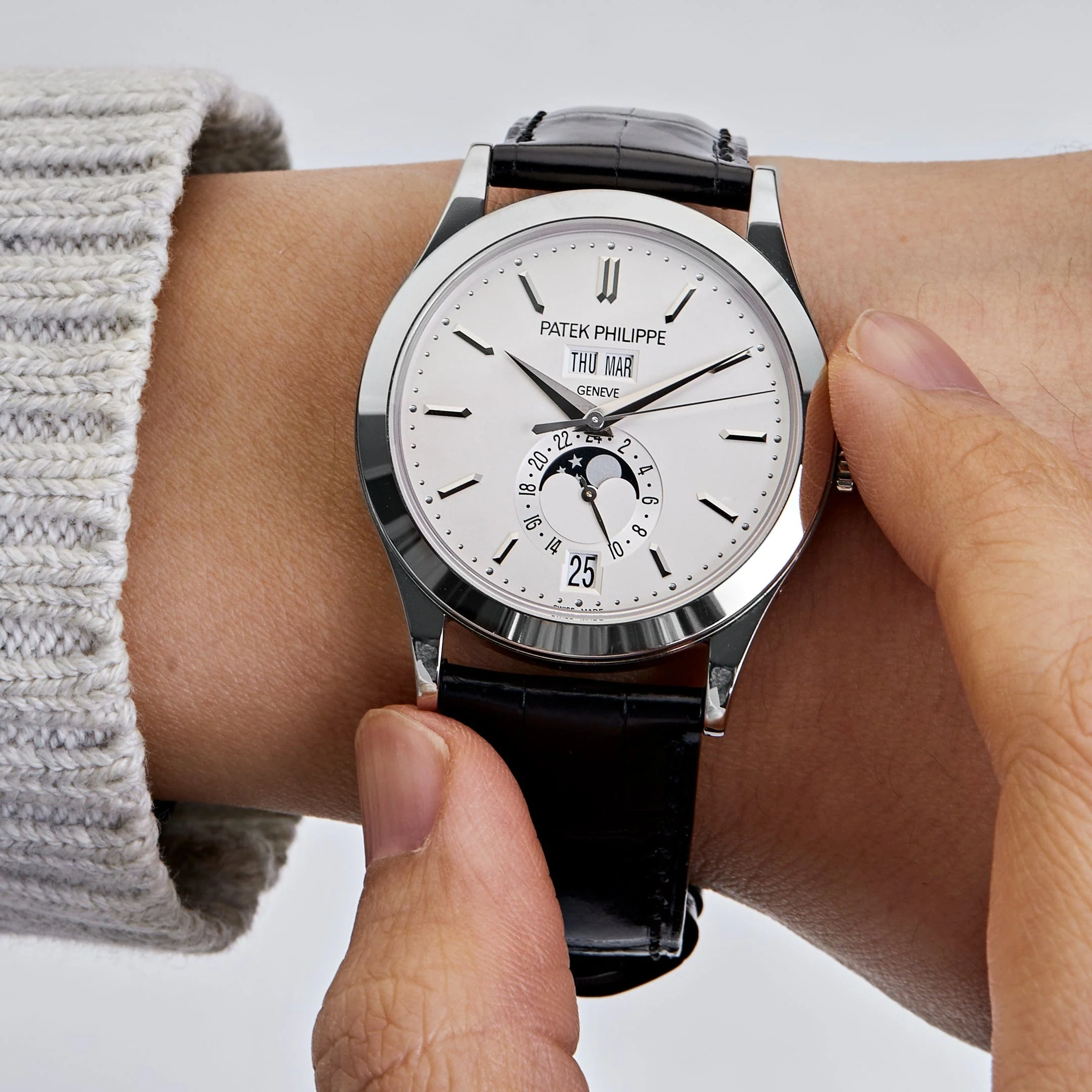 Patek Philippe Complications 5396G-011 Annual Calendar Moon Phases White Gold (2019)