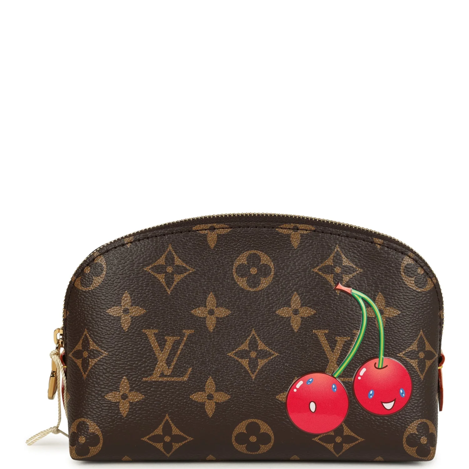 Louis Vuitton X Takashi Murakami Cherry Cosmetic Pouch Brown Monogram Gold Hardware