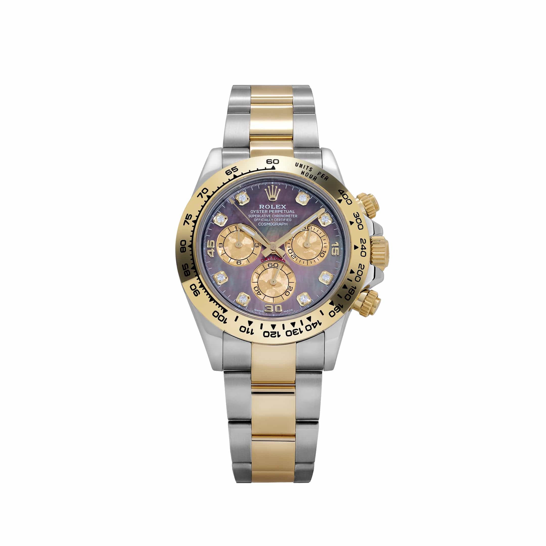 Rolex Daytona 116503 Yellow Gold Stainless Steel Black Mother of Pearl Diamond Dial