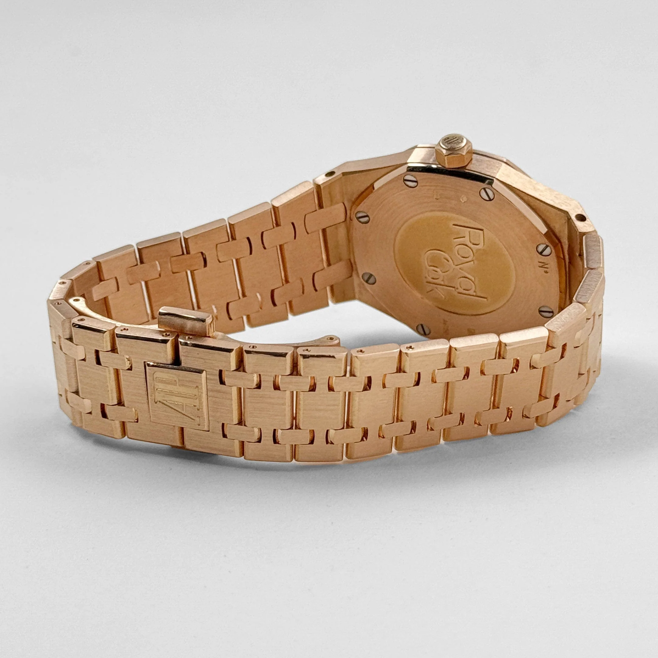 Audemars Piguet Royal Oak Quartz 67651OR.ZZ.1261OR.01 'Ladies' Rose Gold White Dial Diamond Bezel Quartz