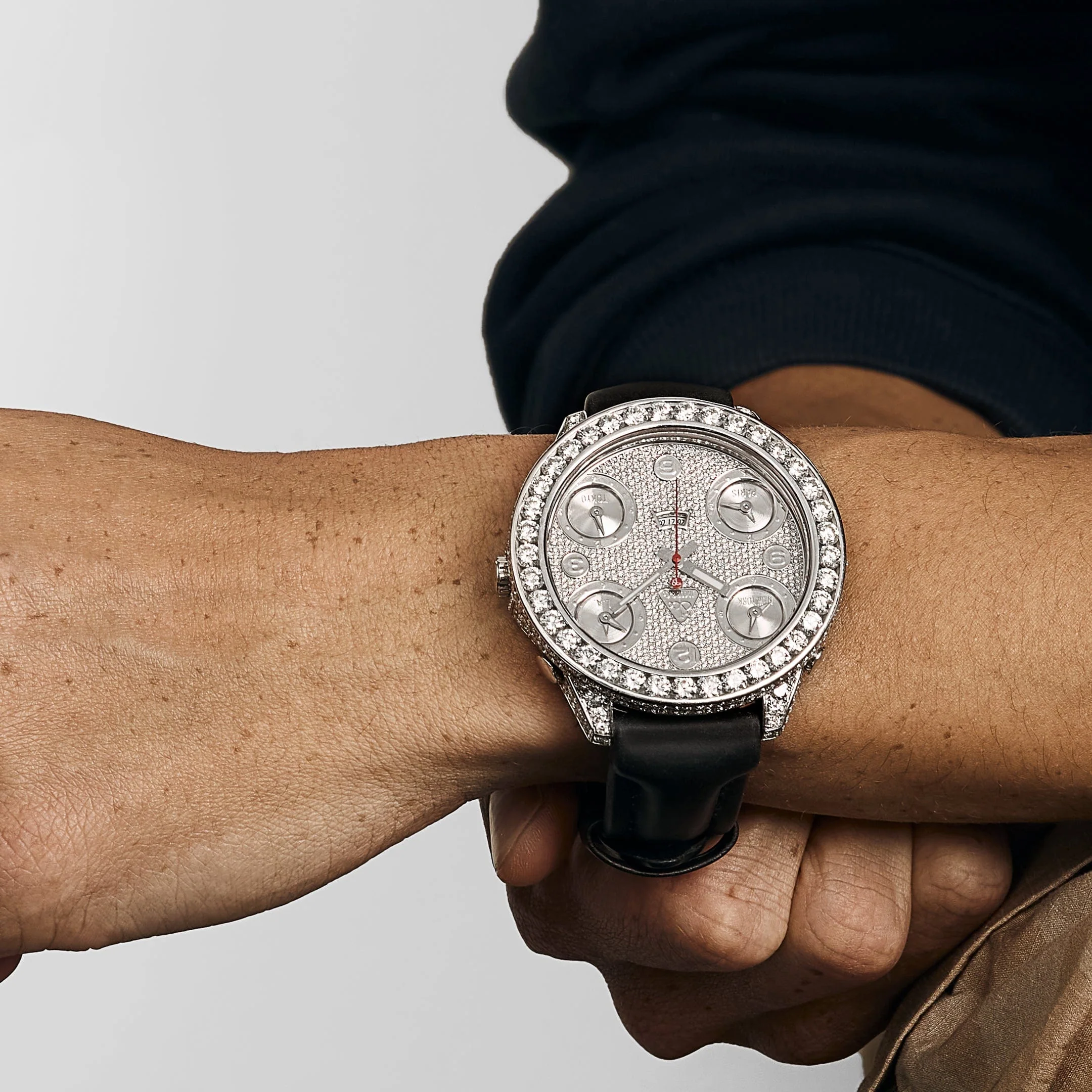 Jacob & Co. Five Time Zone Steel Diamond JCM-30