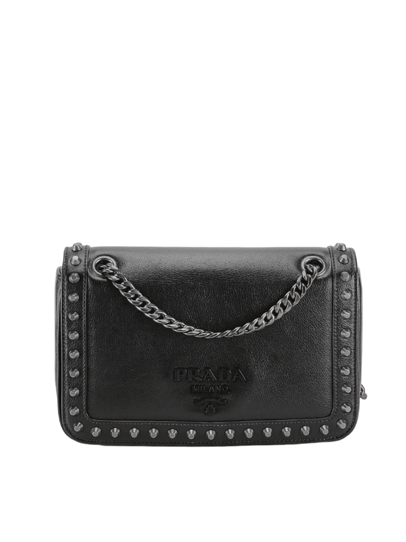 PRADA - Pattina Glace Studded Bag