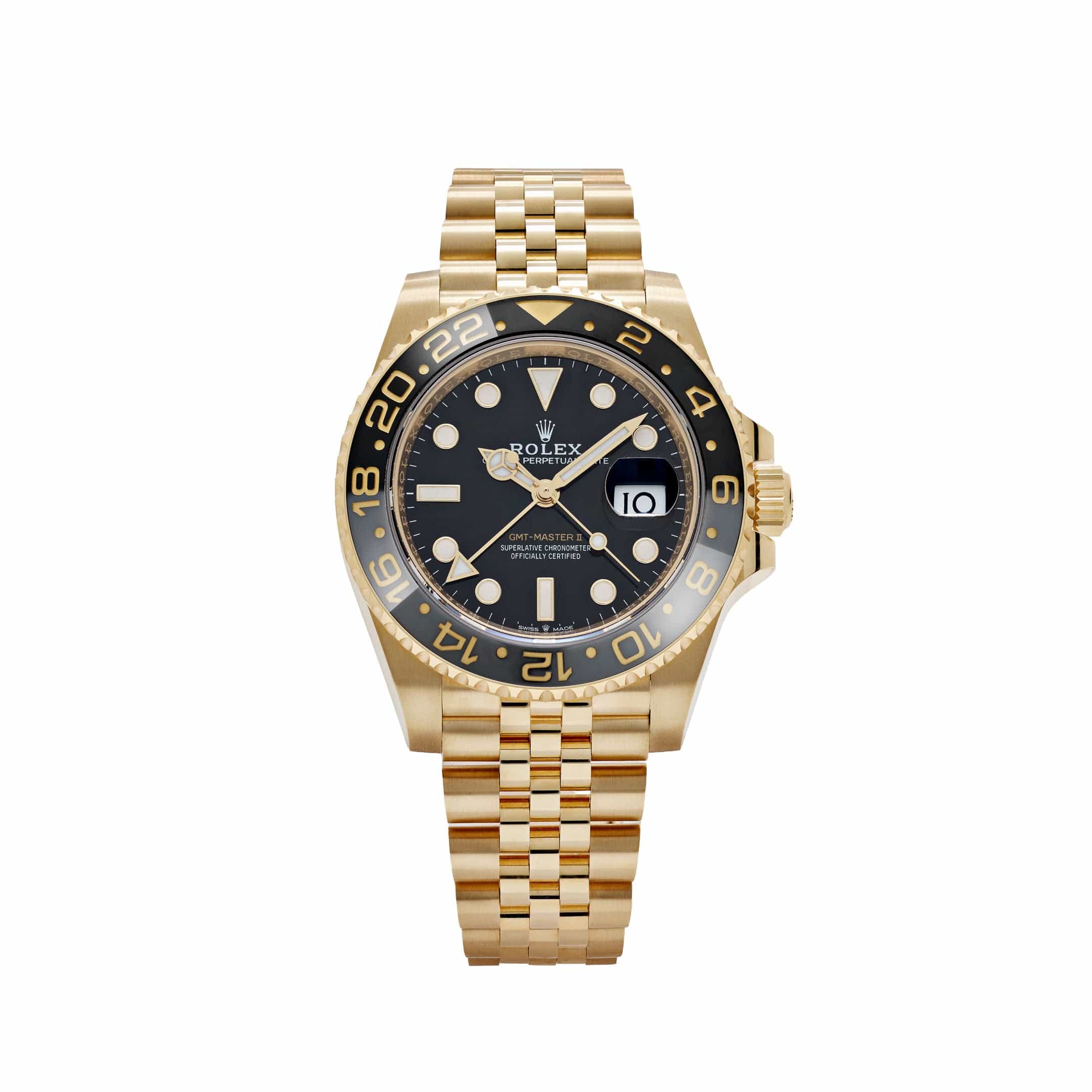 Rolex GMT-Master II 126718GRNR Yellow Gold Black Dial Jubilee (2024)