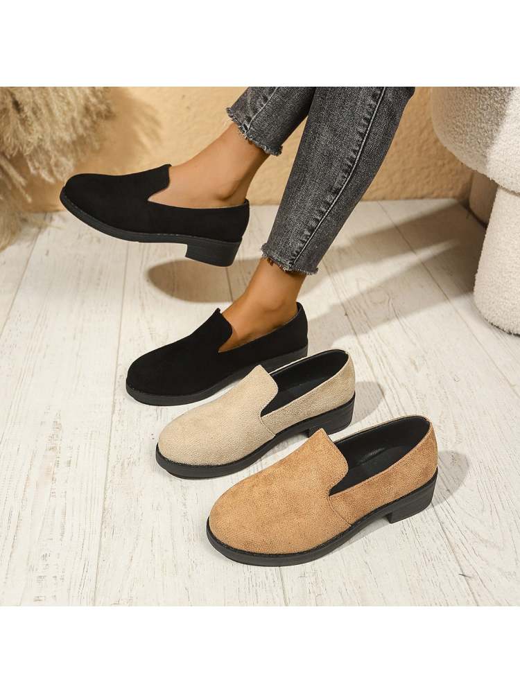 Pure Color Round Toe Flats