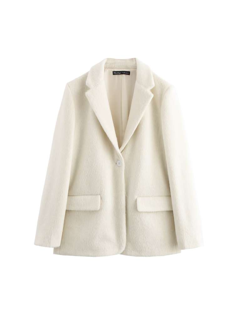 Solid Color Long Sleeve Single Breasted Short Blazers