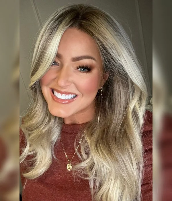 Abigail | White Blonde Balayage Wavy Synthetic Lace Front Wig