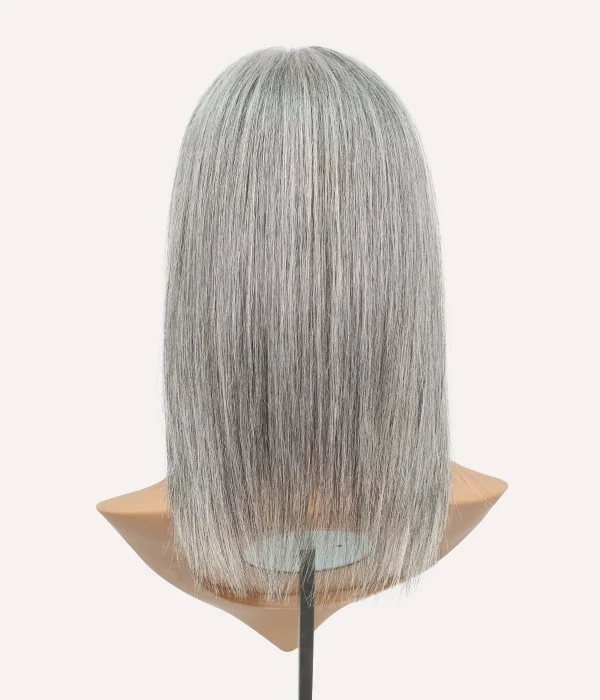 7” x 8” Sylvia Grey Mono Top Human Hair Topper | With Pre-Cut Layers