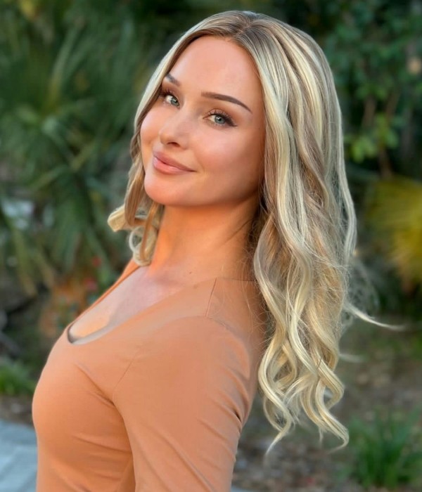 Abigail | White Blonde Balayage Wavy Synthetic Lace Front Wig