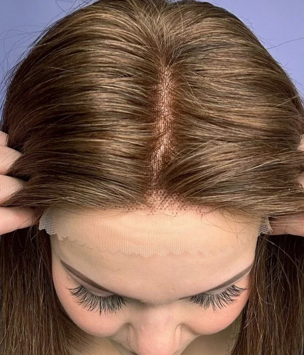 Willow | Medium Brown Bob Remy Human Hair Lace Front Wig| Low Density | Petite Size