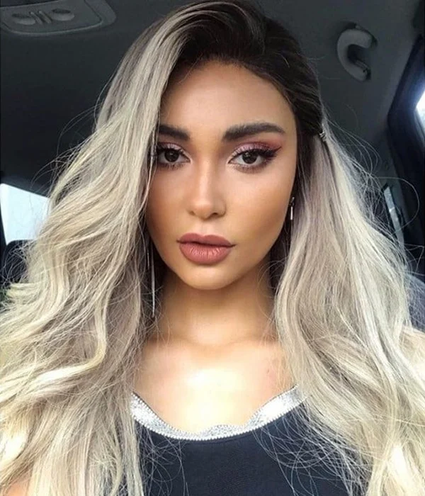 Charlotte | White Blonde Balayage Remy Human Hair Lace Front Wig