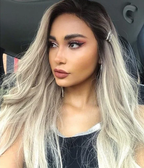 Charlotte | White Blonde Balayage Remy Human Hair Lace Front Wig