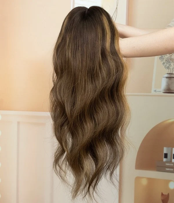 8” X 9” Sepia Silk Top Human Hair Topper | With Layers