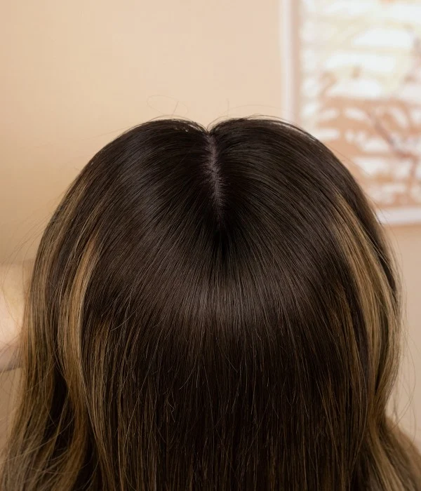 8” X 9” Sepia Silk Top Human Hair Topper | With Layers