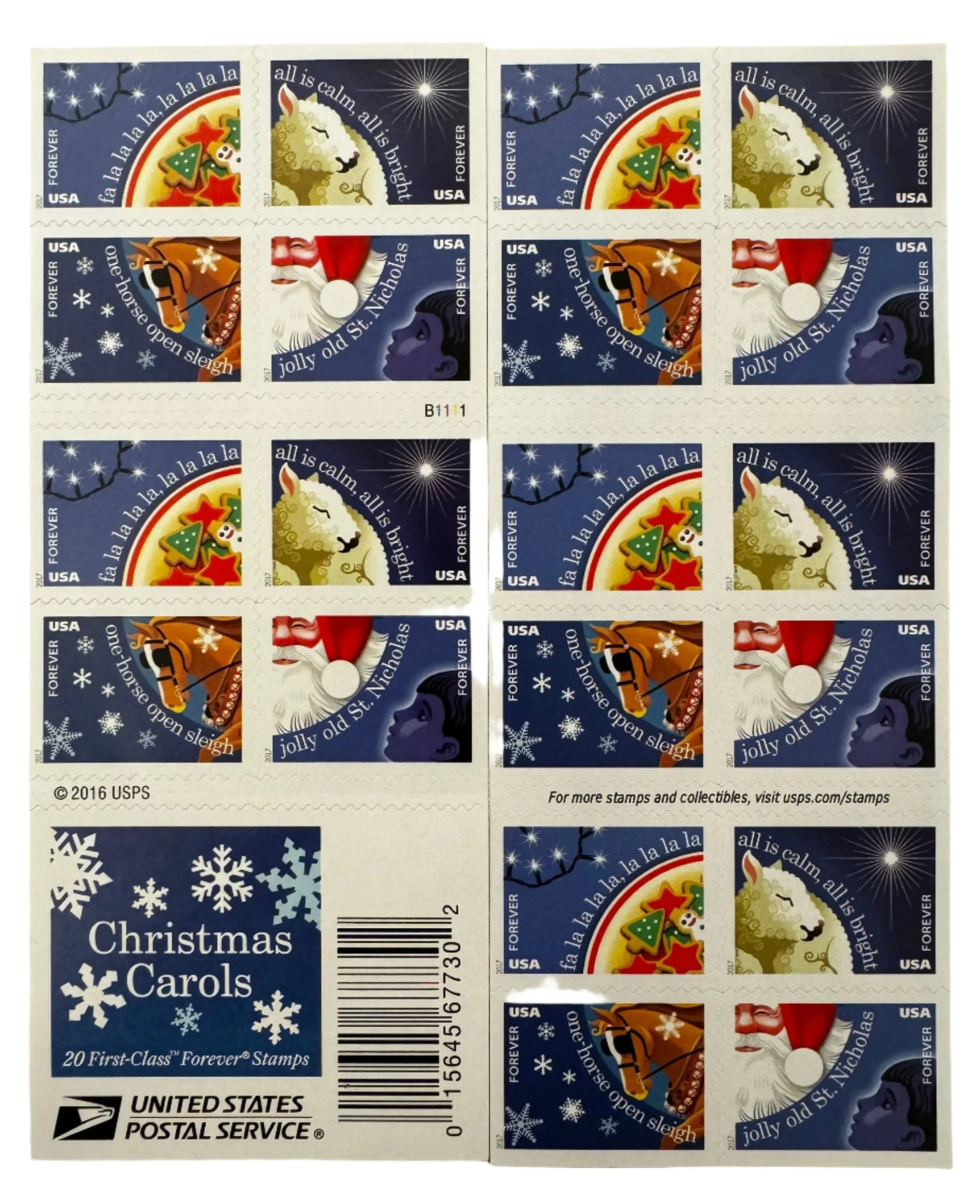 Christmas Carols Forever First Class Postage Stamps