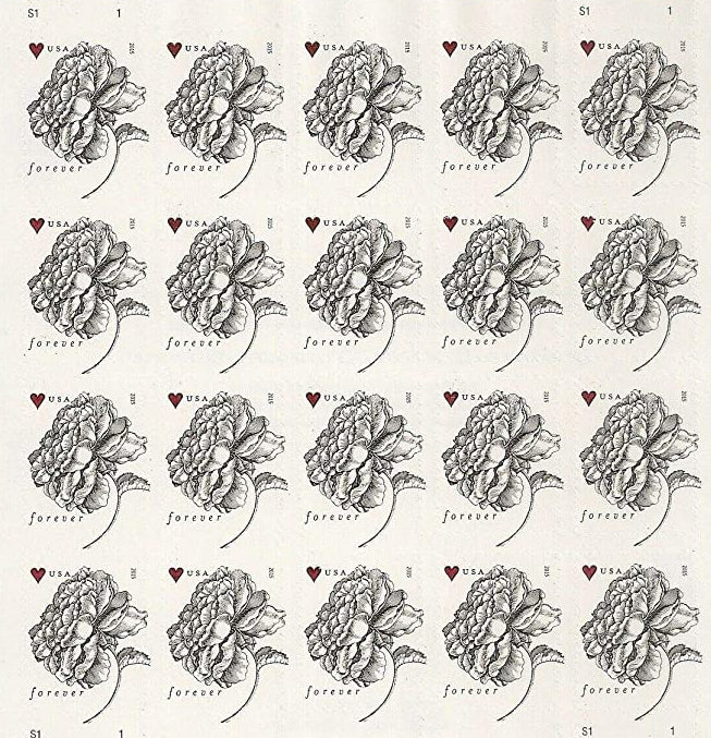 Antique Vintage Rose Forever First Class Postage Stamps