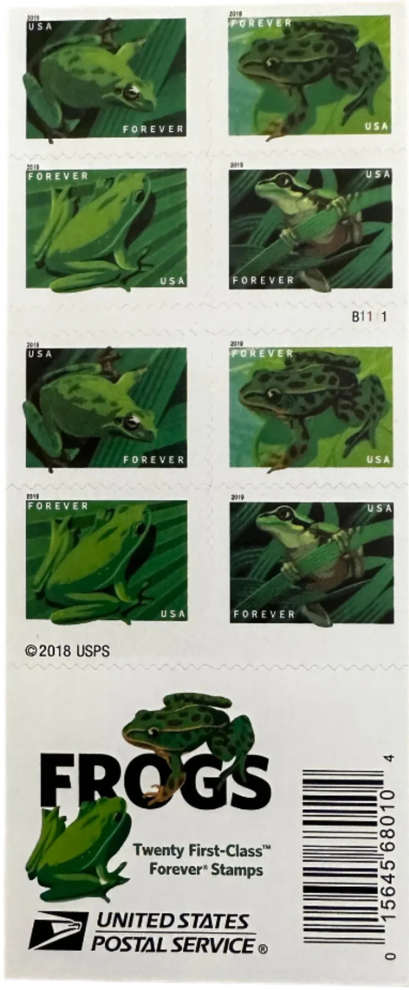 USPS Frogs Forever First Class Postage Stamps
