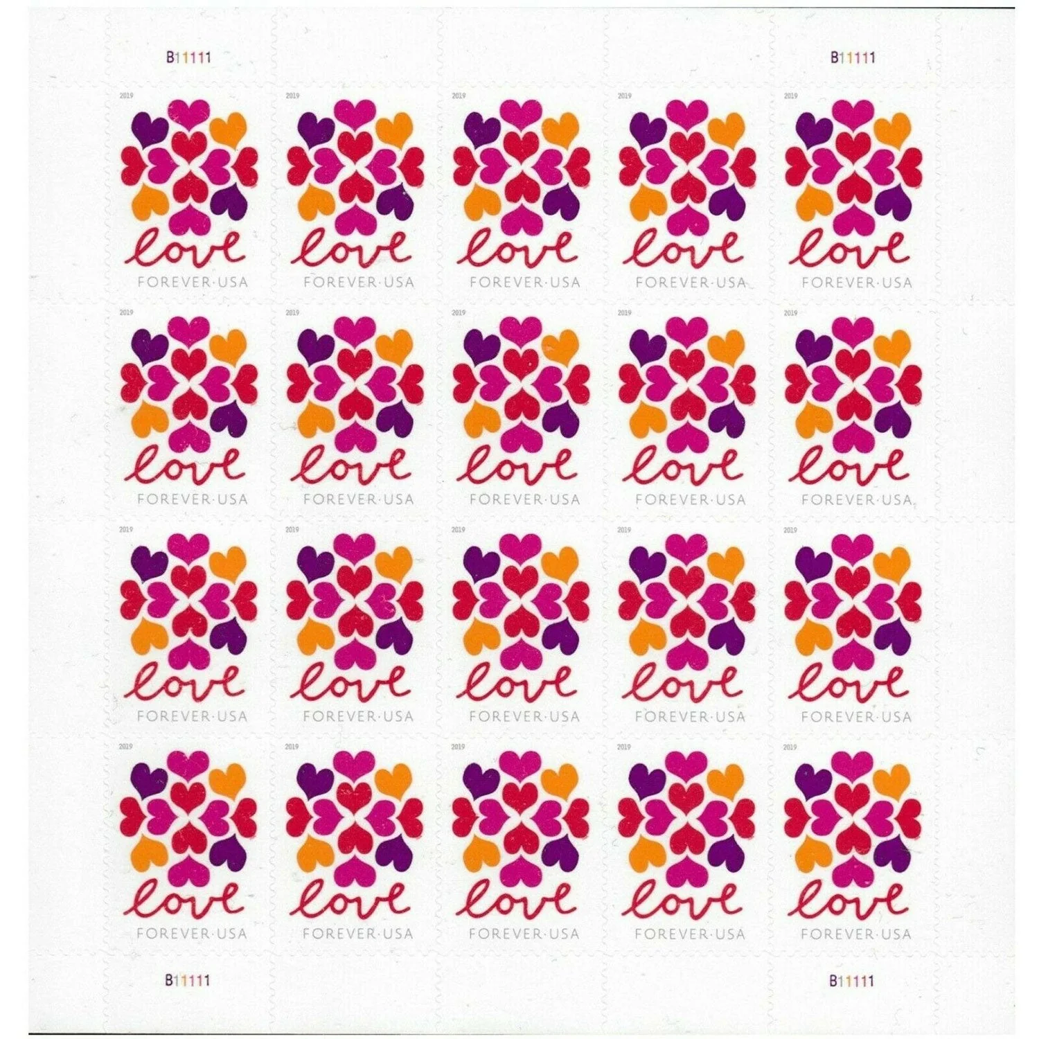 2019 Love Hearts Blossom Forever First Class Postage Stamps
