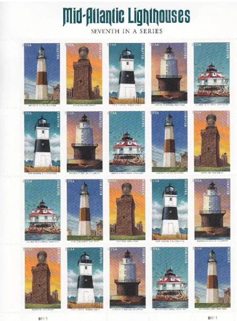 Mid Atlantic Lighthouses Forever First Class Postage Stamps