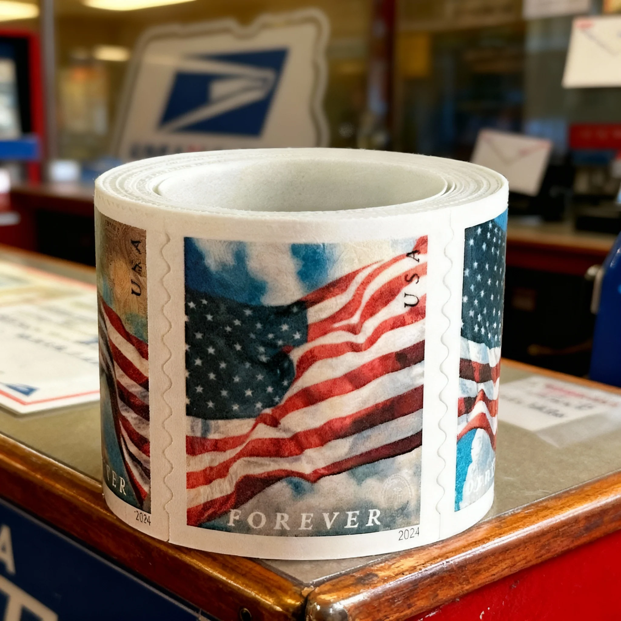 2024 US Flags Booklets /  Rolls Forever First Class Postage Stamps