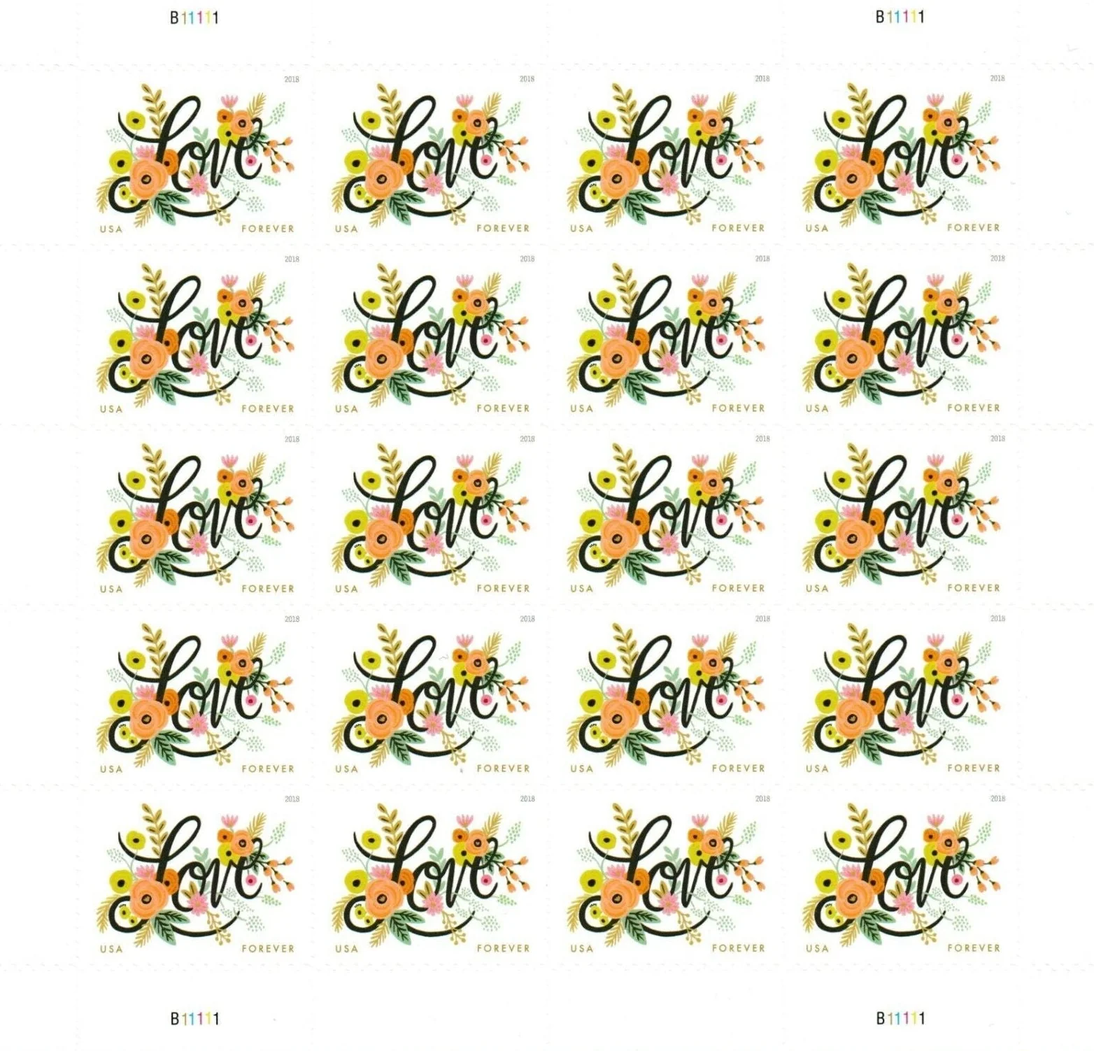 Love Flourishes Forever First Class Postage Stamps