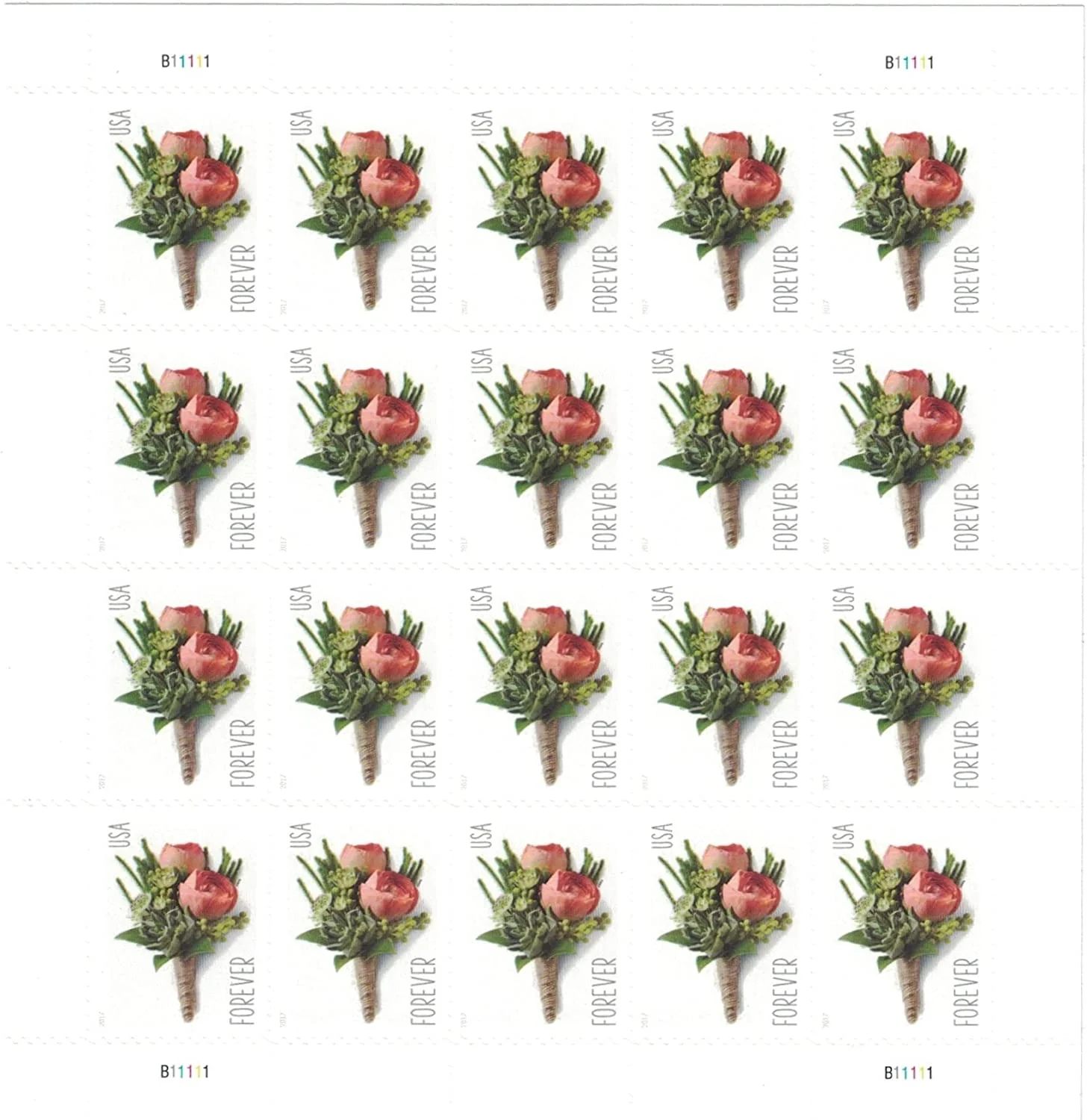 USPS Celebration Boutonniere Forever Postage Stamps