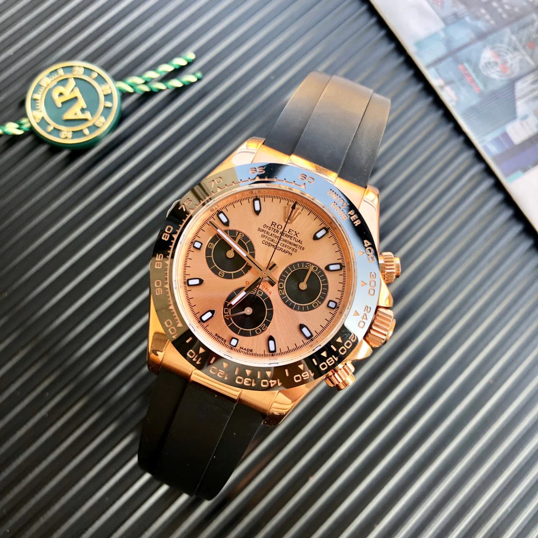 DAYTONA 40MM COPPER DIAL BLACK RUBBER STRAP