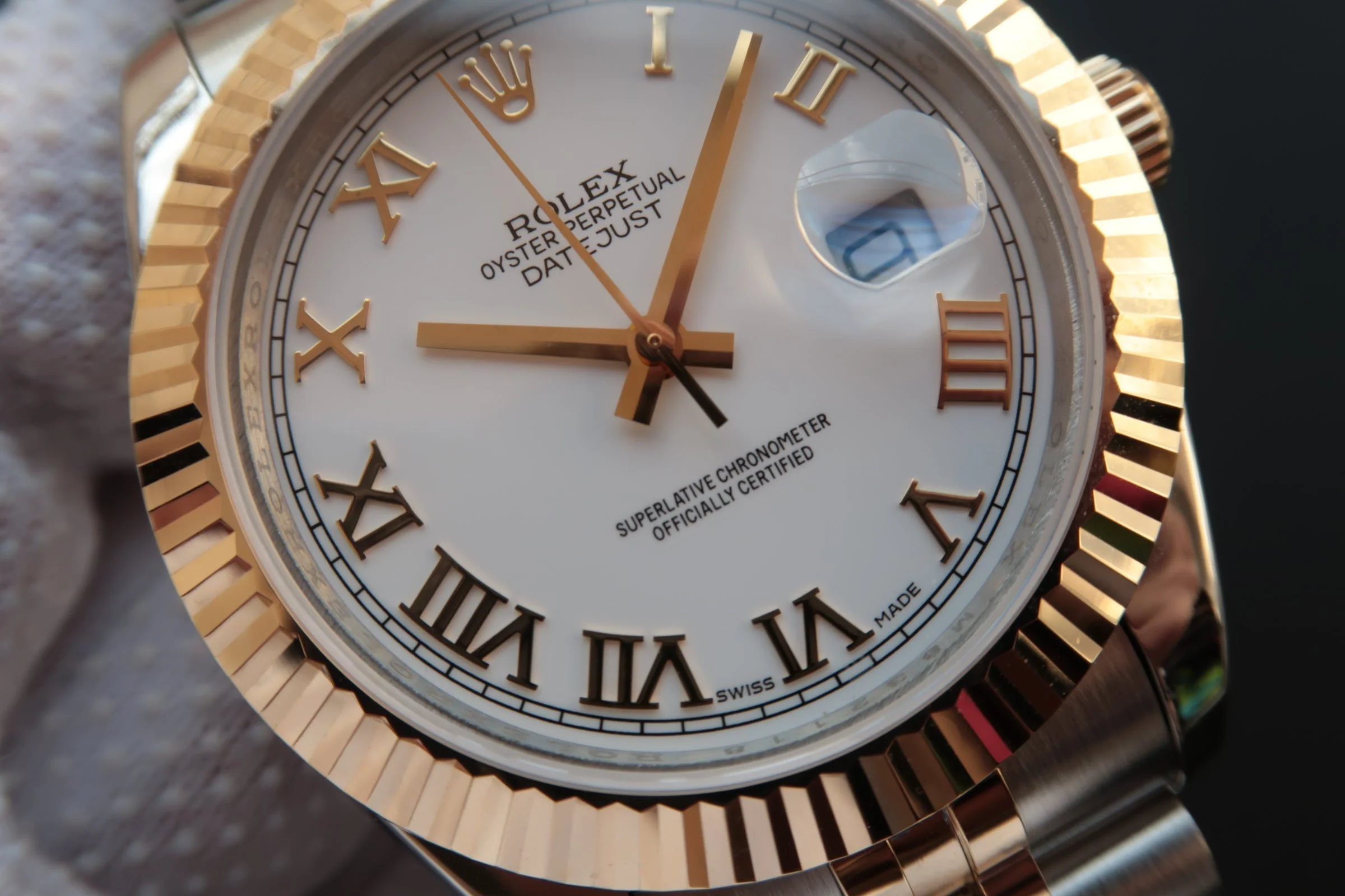 DATEJUST II GOLD STEEL WHITE DIAL ARABIC NUMERALS
