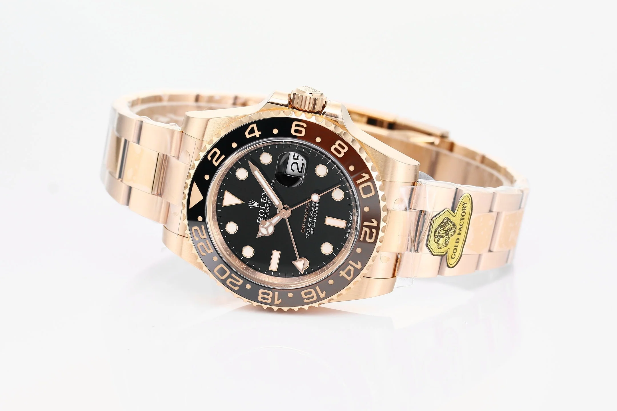 Rolex 25 GMT- Master 40mm Pink Gold Black Dial
