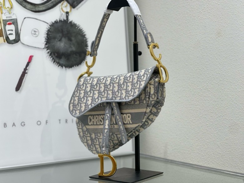 Dior Saddle Oblique Women Shoulder Bags Size 25.5*20*6.5cm