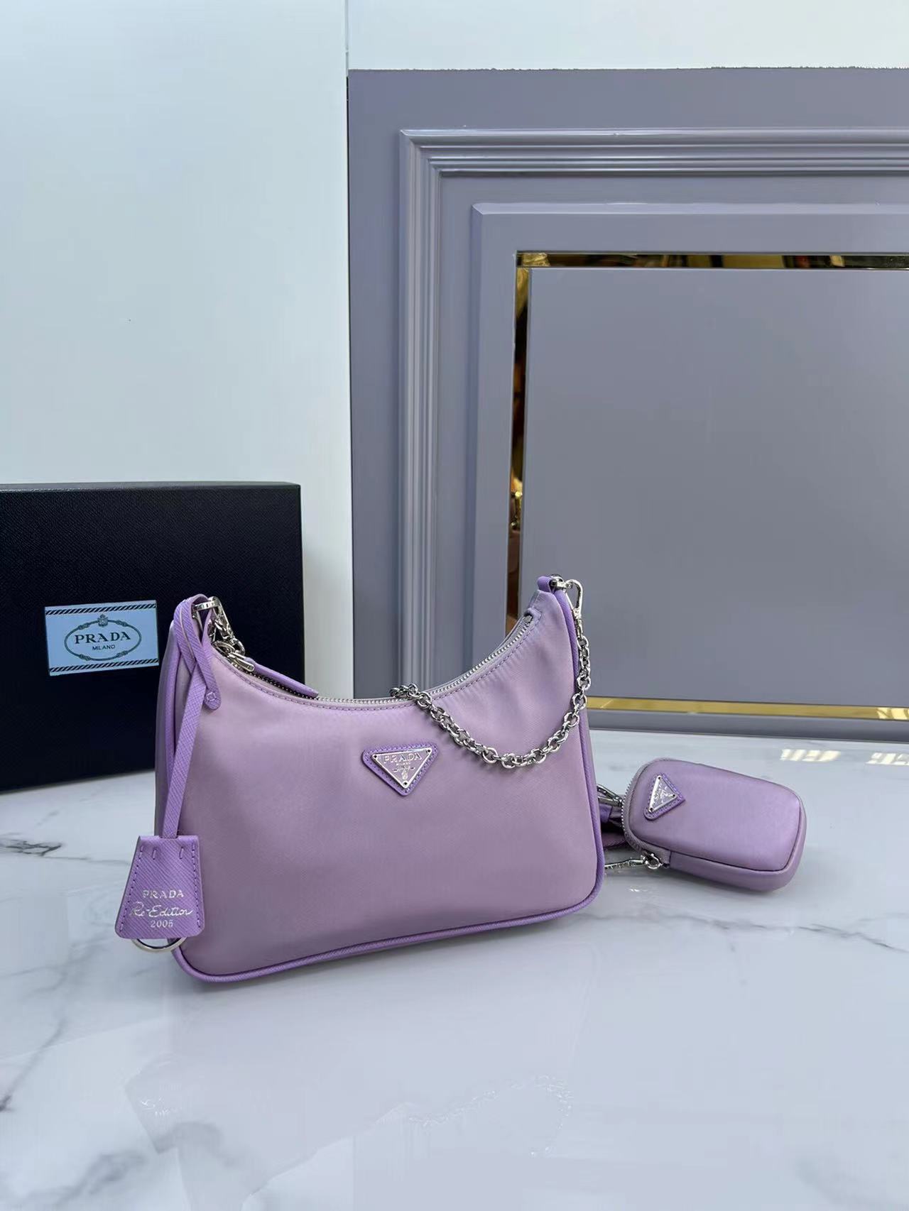 Prada 1BH204 Redition 2005 Women Bags Canvas 22*12*6cm