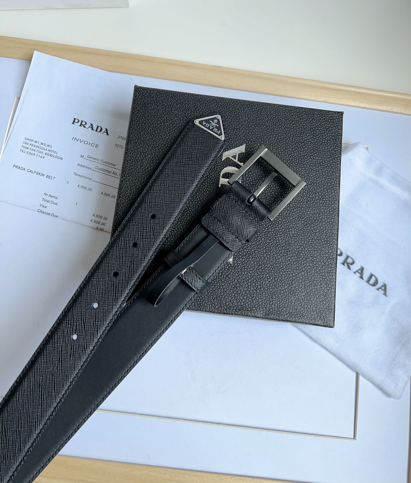 Prada Men/Women Belt Width 3.5cm