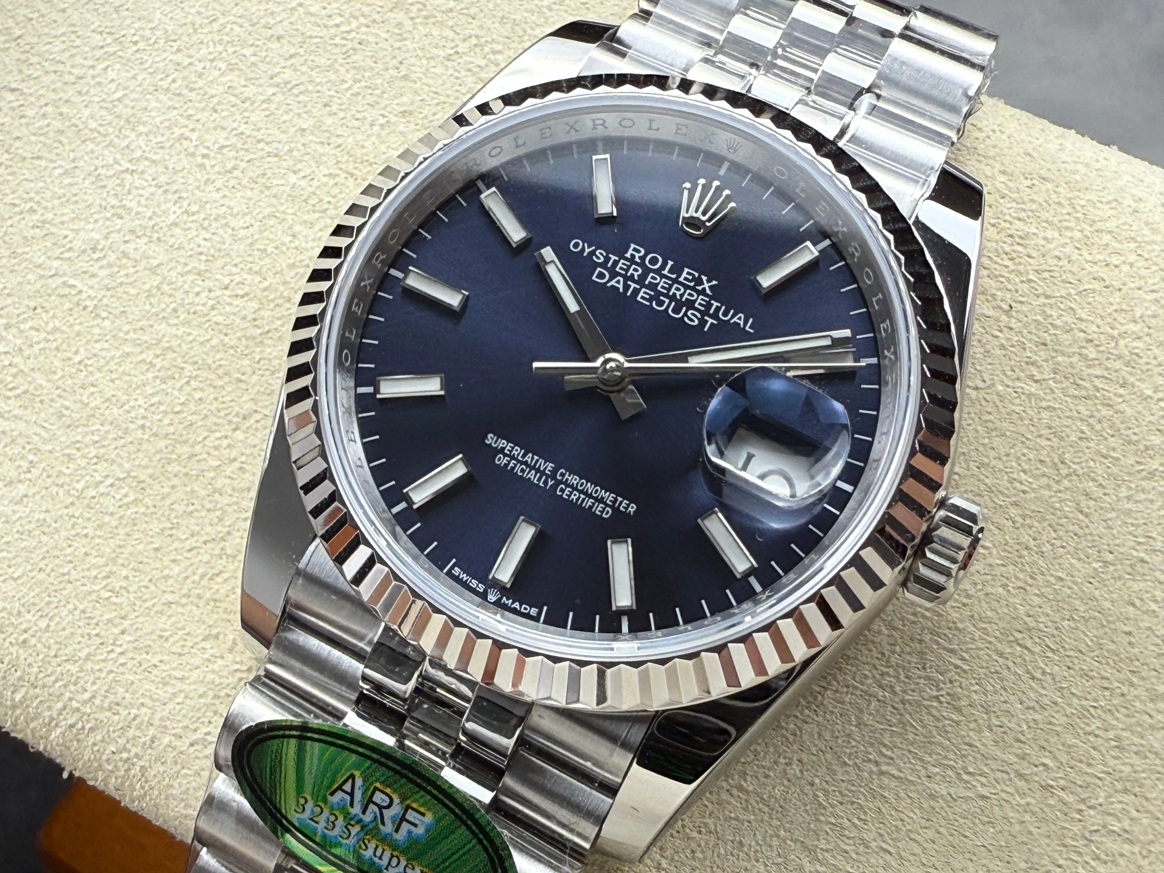 Rolex Day-Date 36mm Silver Navy Blue