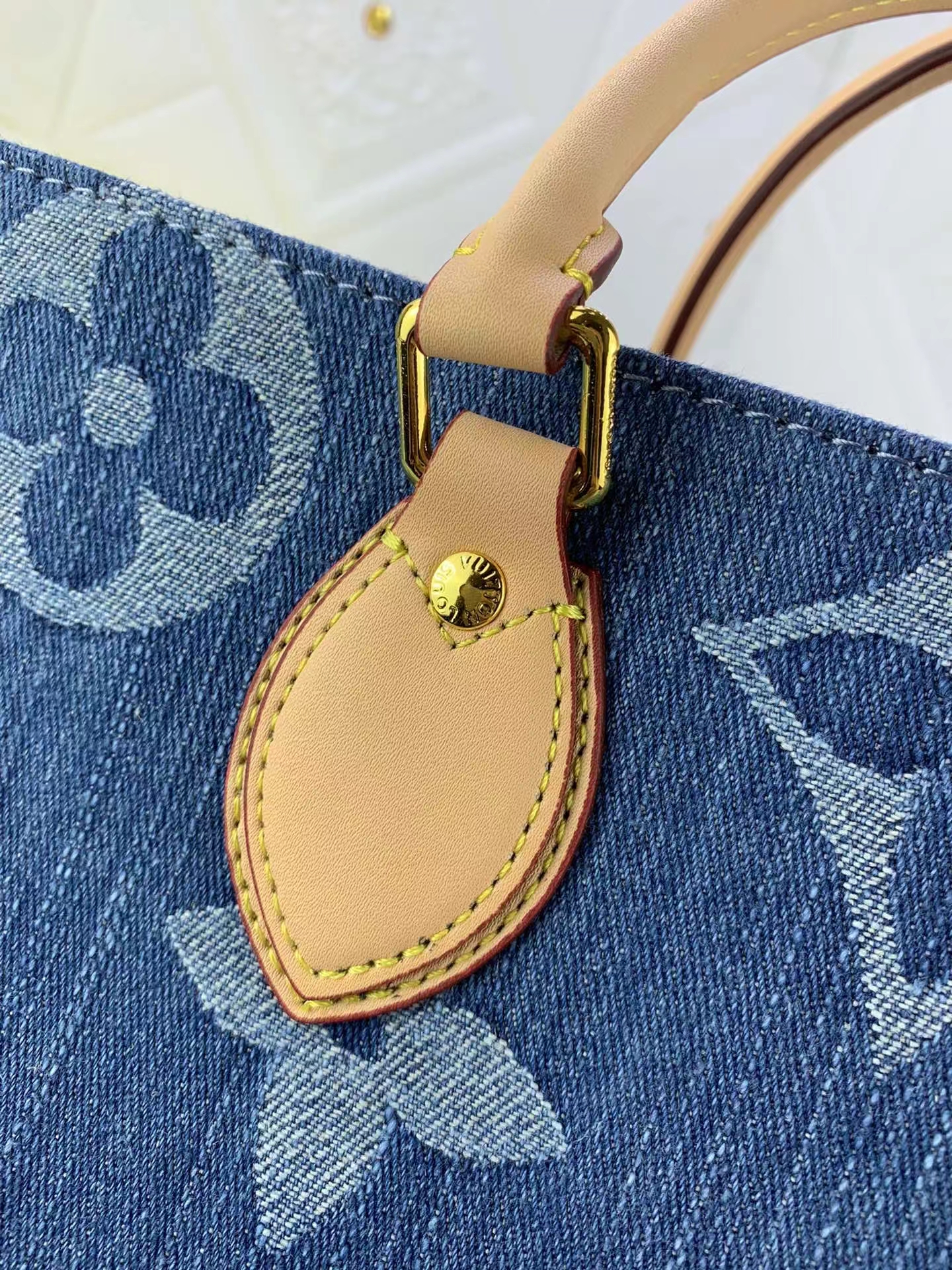 Louis Vuitton Onthego Denim Cowboy Women Handbag 35*27*14cm