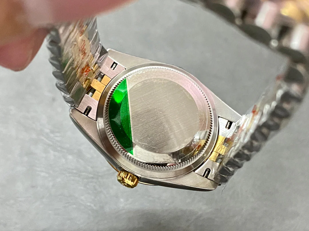 DATEJUST 31MM GOLD STEEL DIAMOND BEZEL YELLOW DIAL