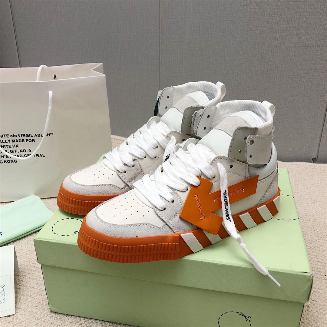 OFF White Floating Arrow High Top Vulc Sneaker Size 36-45   6-Color