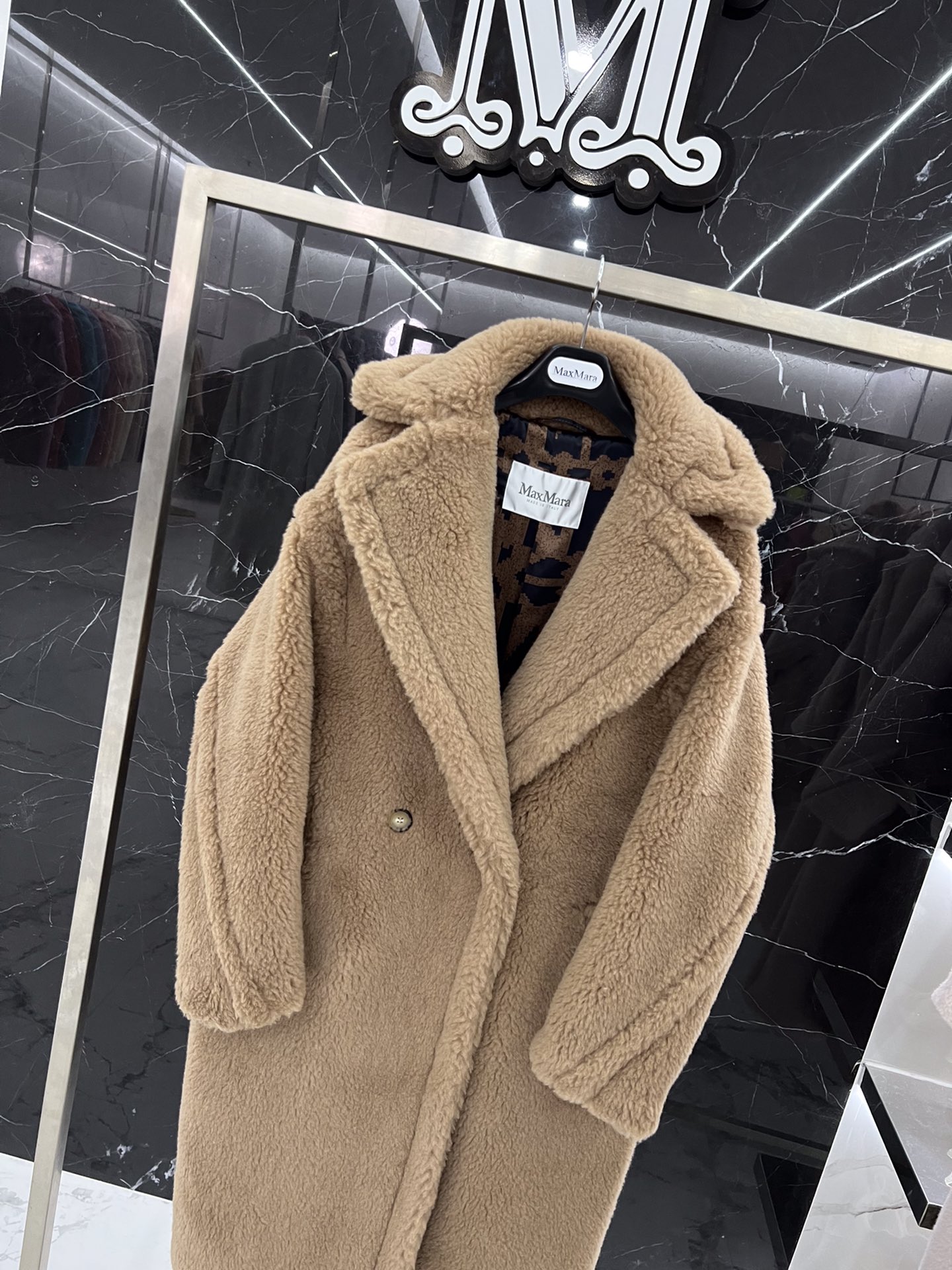 Max Mara Teddy fur long coat Size XS-M