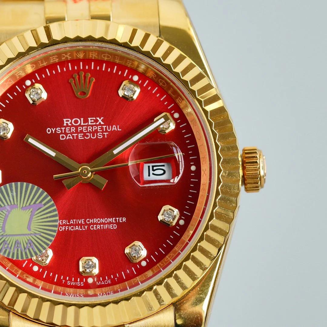 DATEJUST 41MM GOLD RED DIAL JUBILEE BRACELET