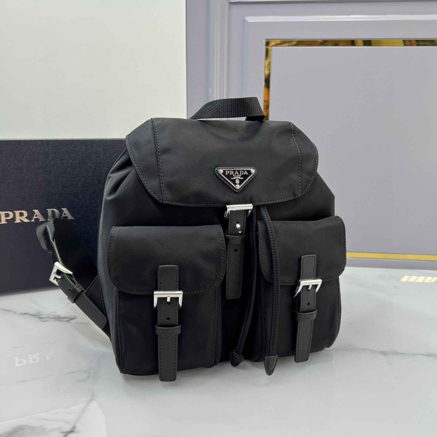 Prada 1BZ677 Re-Nylon Backpack Size 28*23.5*12cm