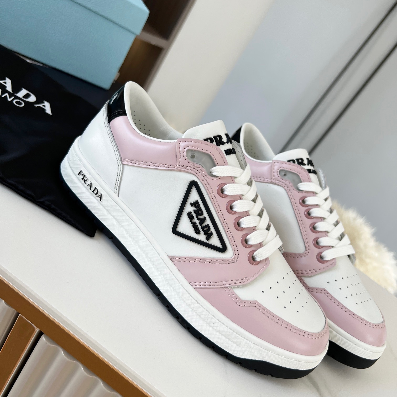 Prada District Leather Sneaker Size 36-45   5-Color