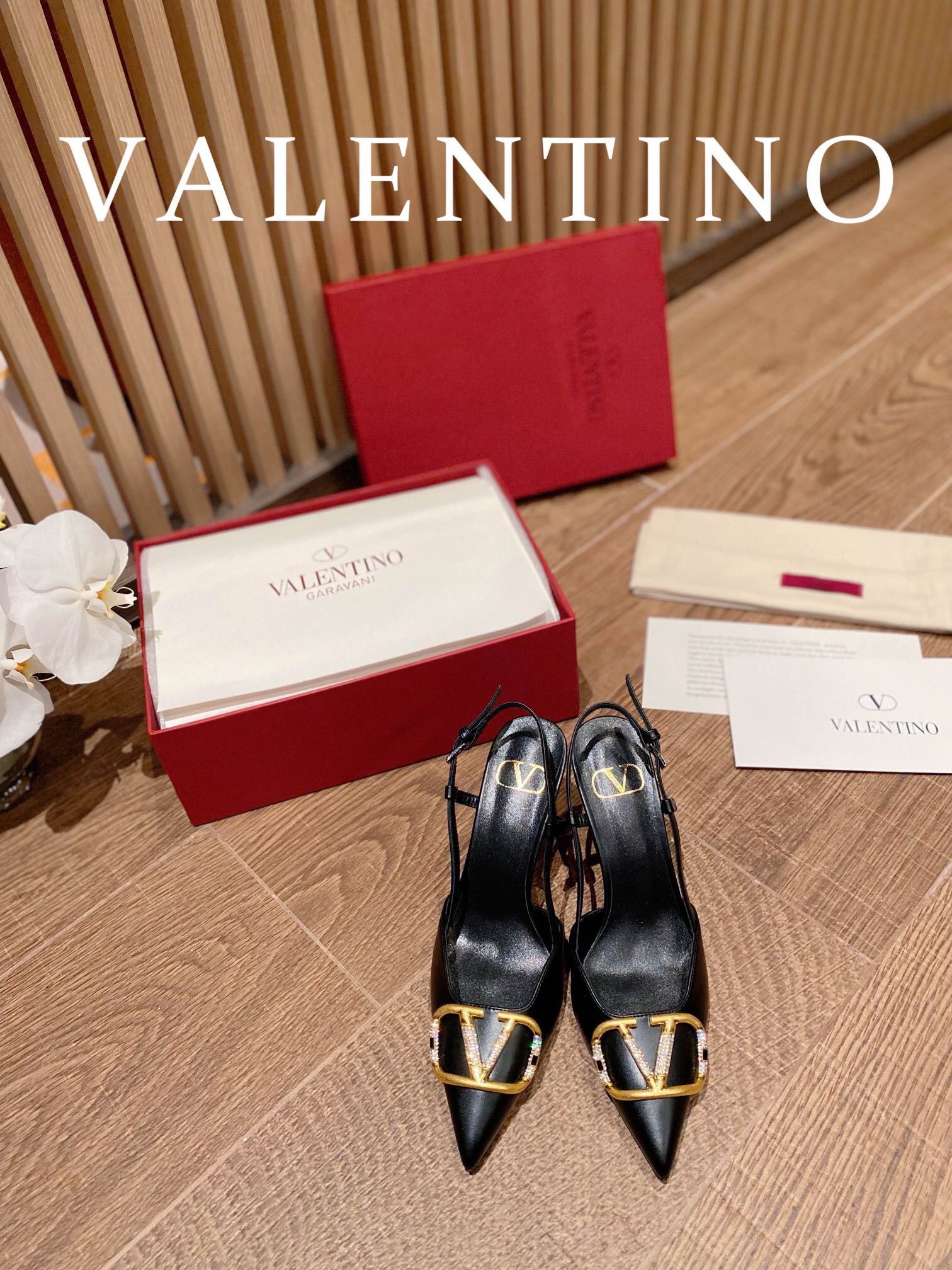Valentino Vlogo Signature Satin Slingback Pumps Size 35-41 4-Color
