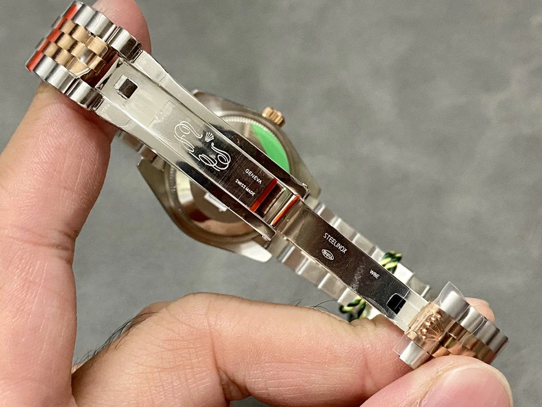 DATEJUST 31MM PINK GOLD STEEL AUBERGINE DIAL