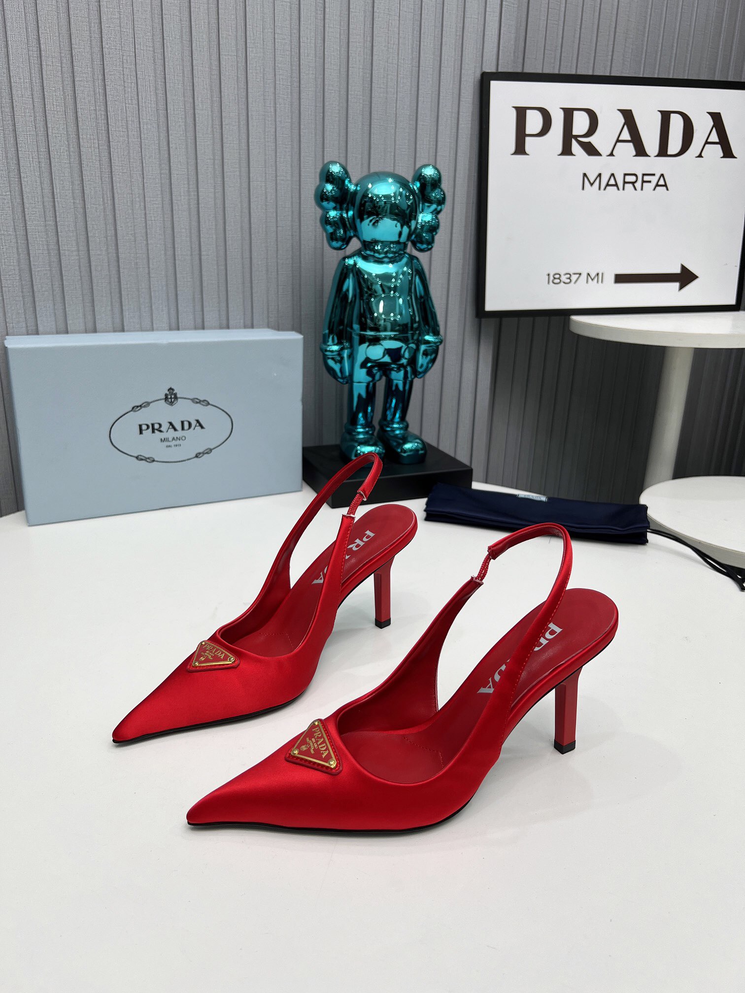 Prada Brushed Leather Slingback Pumps Size 35-41