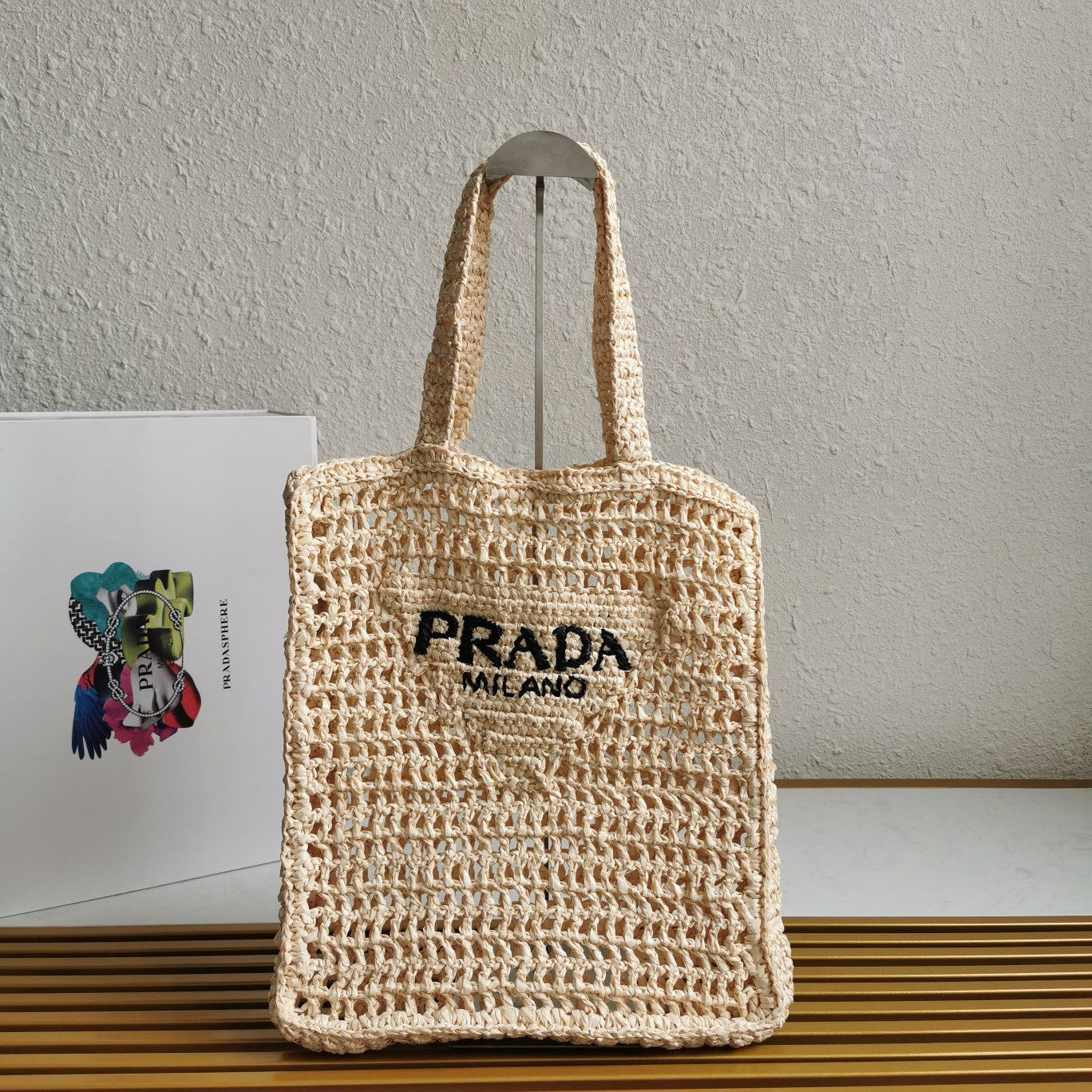 Prada 1BG393 Raffia Tote Bags Size 36*38*3cm