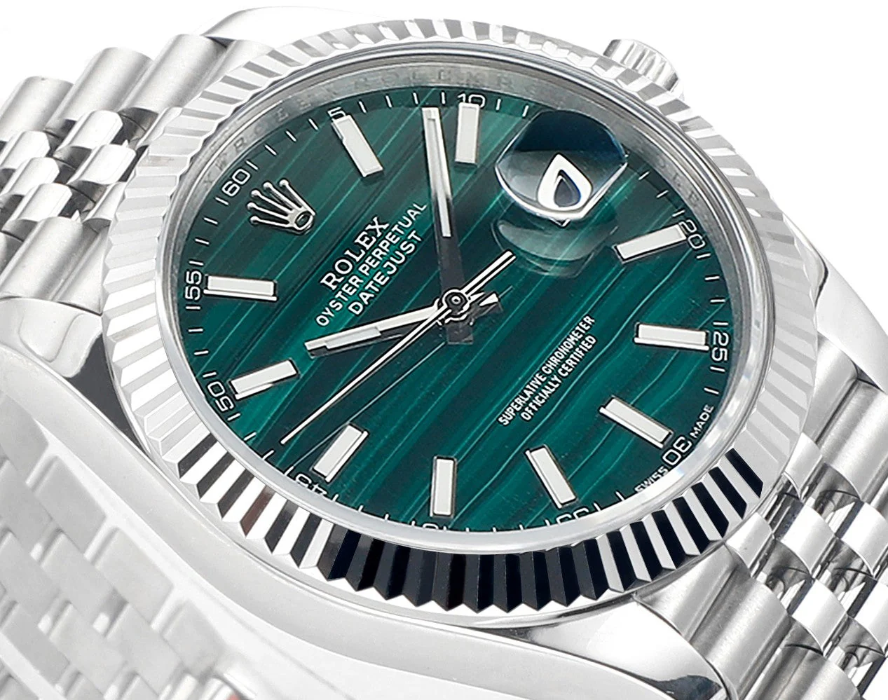 DATEJUST 41MM CUSTOM STEEL CASE MALACHITE DIAL