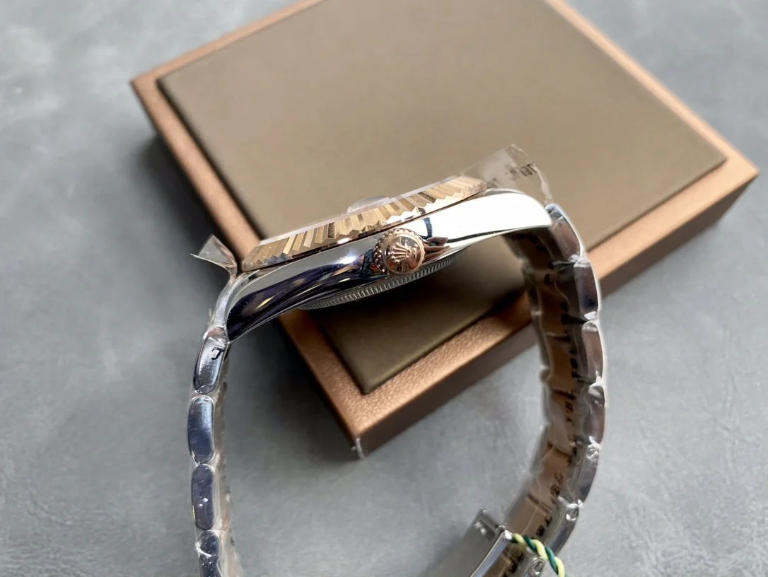 DATEJUST II GOLD STEEL WHITE DIAL ARABIC NUMERALS OYSTER BRACELET