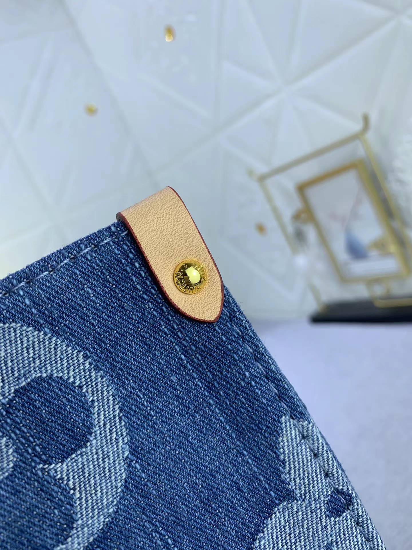 Louis Vuitton Onthego Denim Cowboy Women Handbag 35*27*14cm