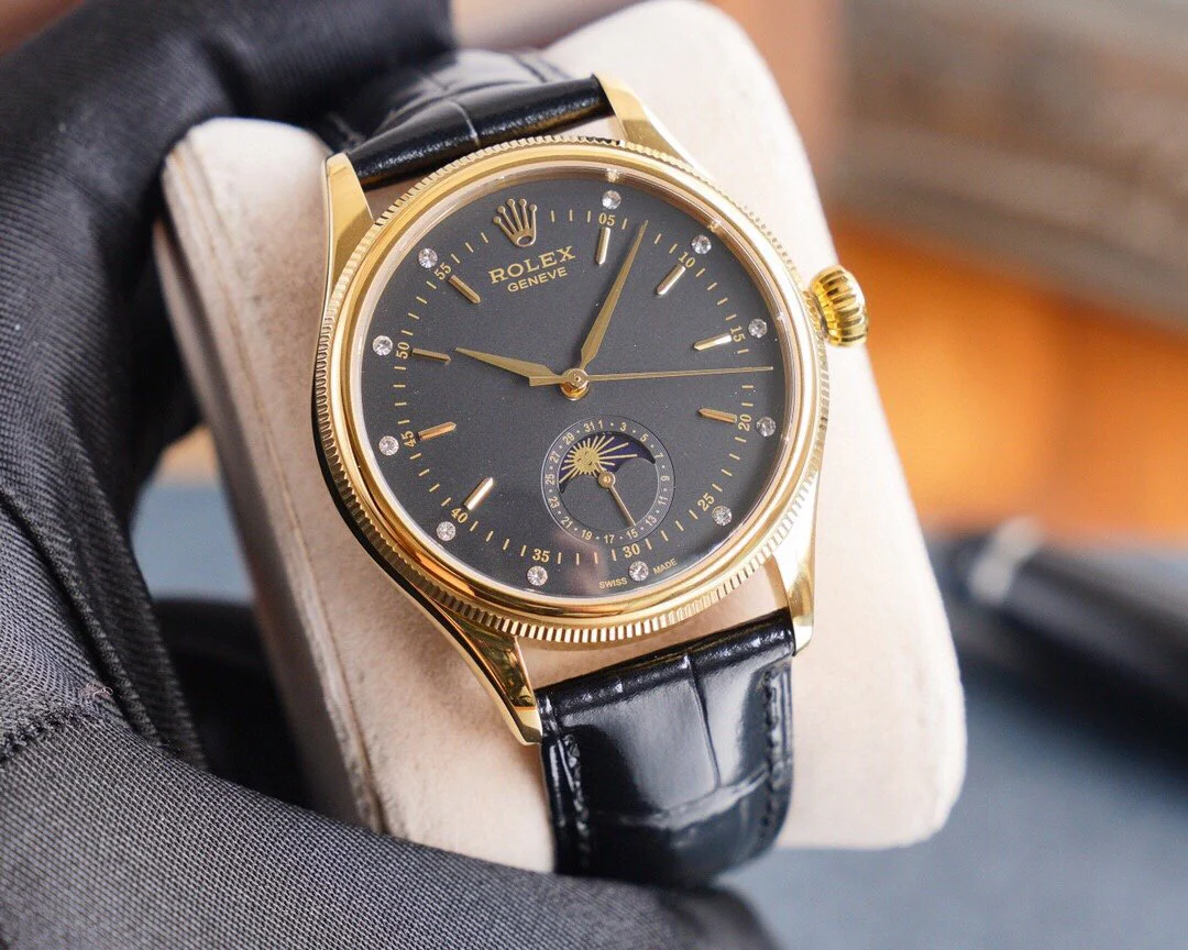 CELLINI 41 MOONPHASE GOLD CASE LEATHER