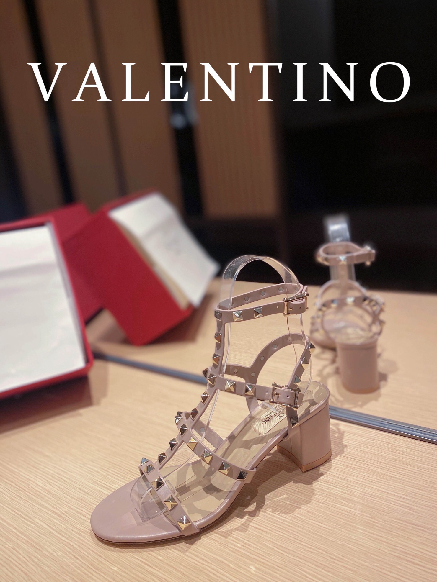 Valentino Rockstud Calfskin Ankle Strap Pumps Size 35-41 6-Color