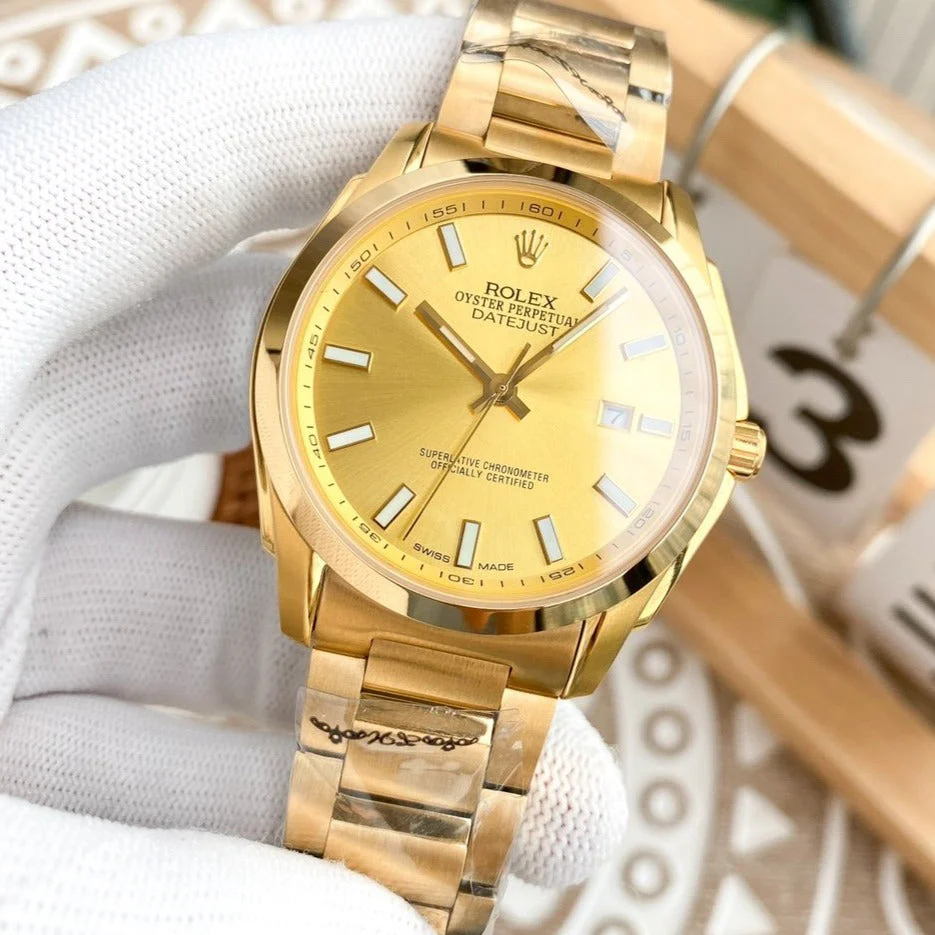 DATEJUST 40MM SMOOTH BEZEL GOLD STEEL