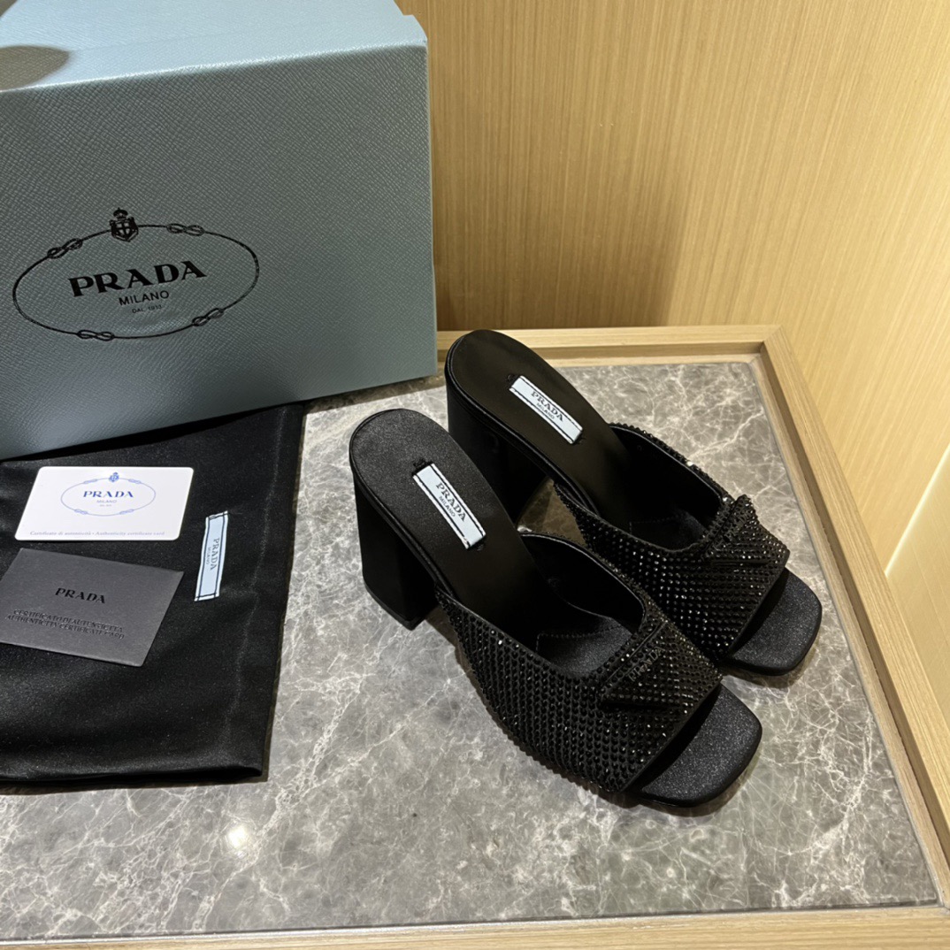 Prada Satin Pumps with Crystals Size 35-41 9-Color